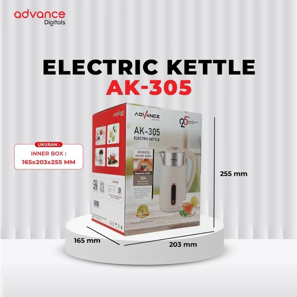 Ketel / Teko Listrik Advance AK-305 Pemanas Air Kapasitas 2 Liter Garansi Resmi 1 Tahun - Gambar 6