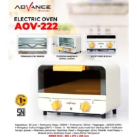 Advance AOV-222 Electric Oven Kapasitas 15L Daya 500 Watt Pemanas Atas Bawah Garansi Resmi 1 Tahun