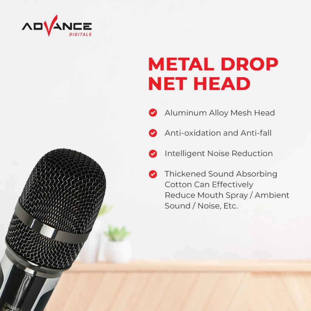 Advance MIC-303 Dual Professional Microphone Wireless Reduce Noice Jack 6,5mm Garansi Resmi 1 Tahun - Gambar 2