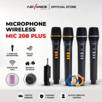Advance MIC-208 Plus Profesional Microphone Wireless isi 4 Microphone Jack 6,5mm Garansi 1 Tahun