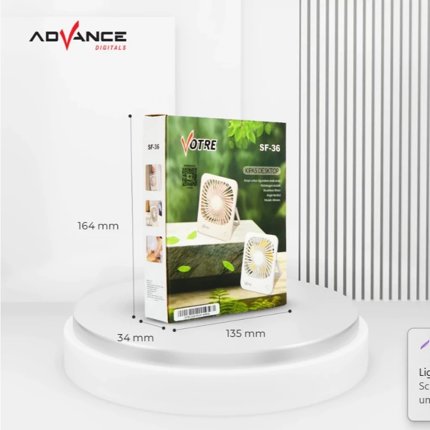VOTRE SF-36 Advance Kipas Angin Portable Mini Kipas Garansi 1 Tahun - Gambar 6