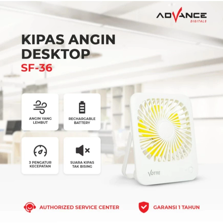 VOTRE SF-36 Advance Kipas Angin Portable Mini Kipas Garansi 1 Tahun - Gambar 3