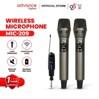 Advance MIC-209 Professional Dual Microphone Wireless Jack 6,5mm Jangkauan 20-30m Garansi 1 Tahun