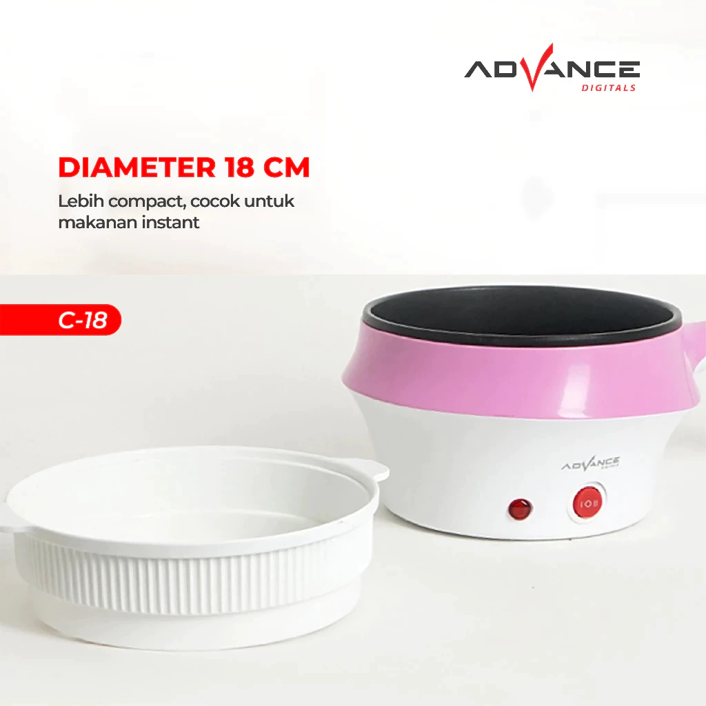 ADVANCE Panci Listrik Multifungsi 0.8L steamer C-18 - Gambar 3