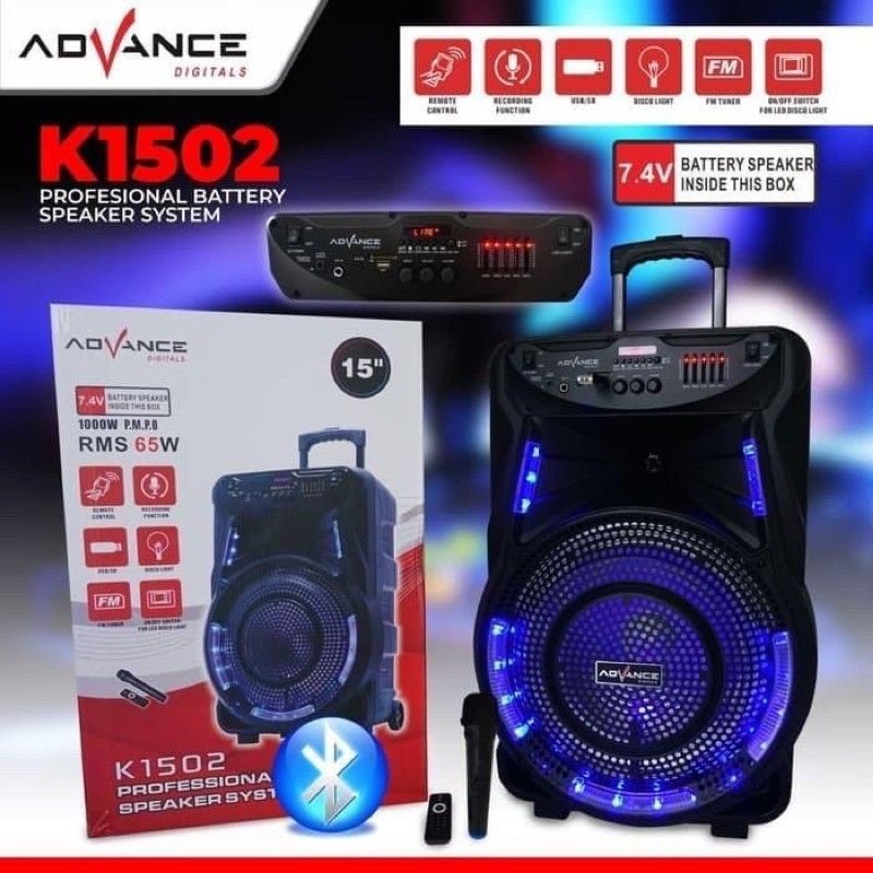 ADVANCE K1502 K 1502 Speaker Meeting Portable Bluetooth 15inch