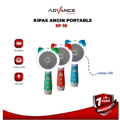 Advance Kipas Angin mini Lampu LED Votre SF10 ada lampu LED