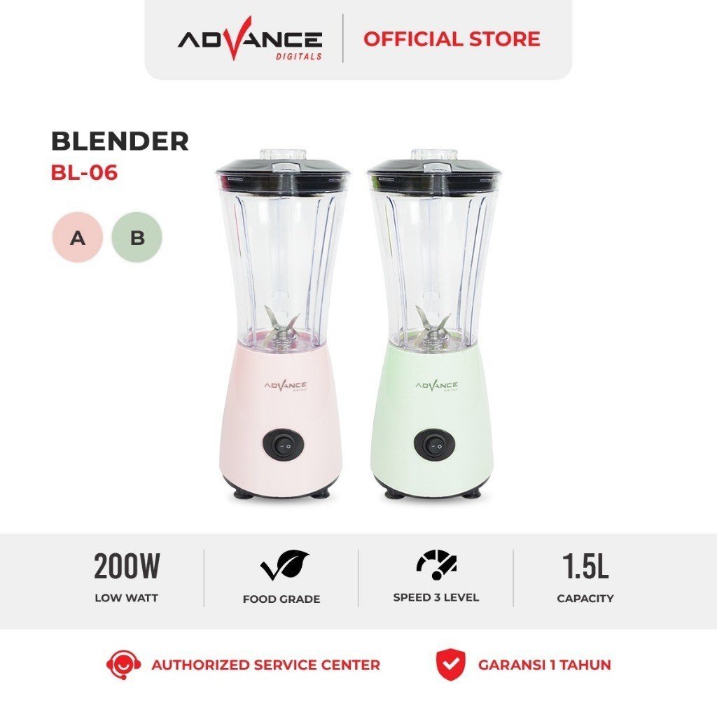 Advance BL06 Blender 1.2 Liter Multifungsi daya Hemat 180 Watt Sudah Foodgrade Garansi Resmi 1 Tahun