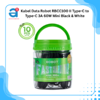 Kabel Data Robot RBCC100 II Type-C to Type-C 3A 60W Mini Black & White