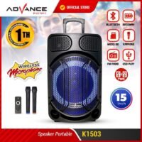 SPEAKER BLUETOOTH ADVANCE K1503/Speaker Portable 15 inch - FREE 2 MIC / Advance K1503 Speaker Meeting Portable 15 Inch / Speaker advance k1503 k 1503 meeting 15" inch