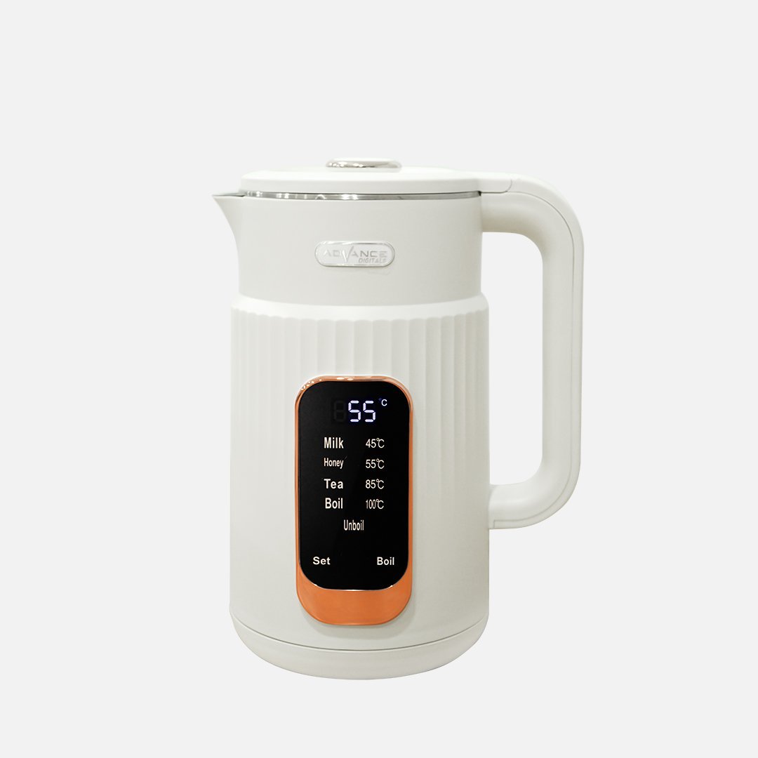 KETEL/ TEKO LISTRIK ADVANCE AK-302 WHITE, KAPASITAS 2 LITER ELECTRIC KETTLE TOUCHSCREEN 850 WATT GARANSI RESMI 1 TAHUN