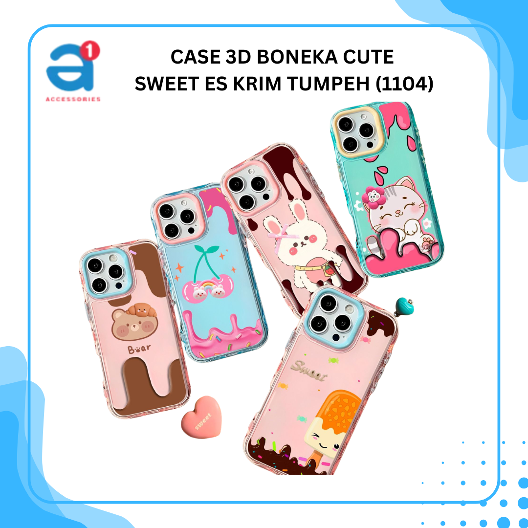 CASE 3D BONEKA CUTE SWEET ES KRIM TUMPEH (1104)