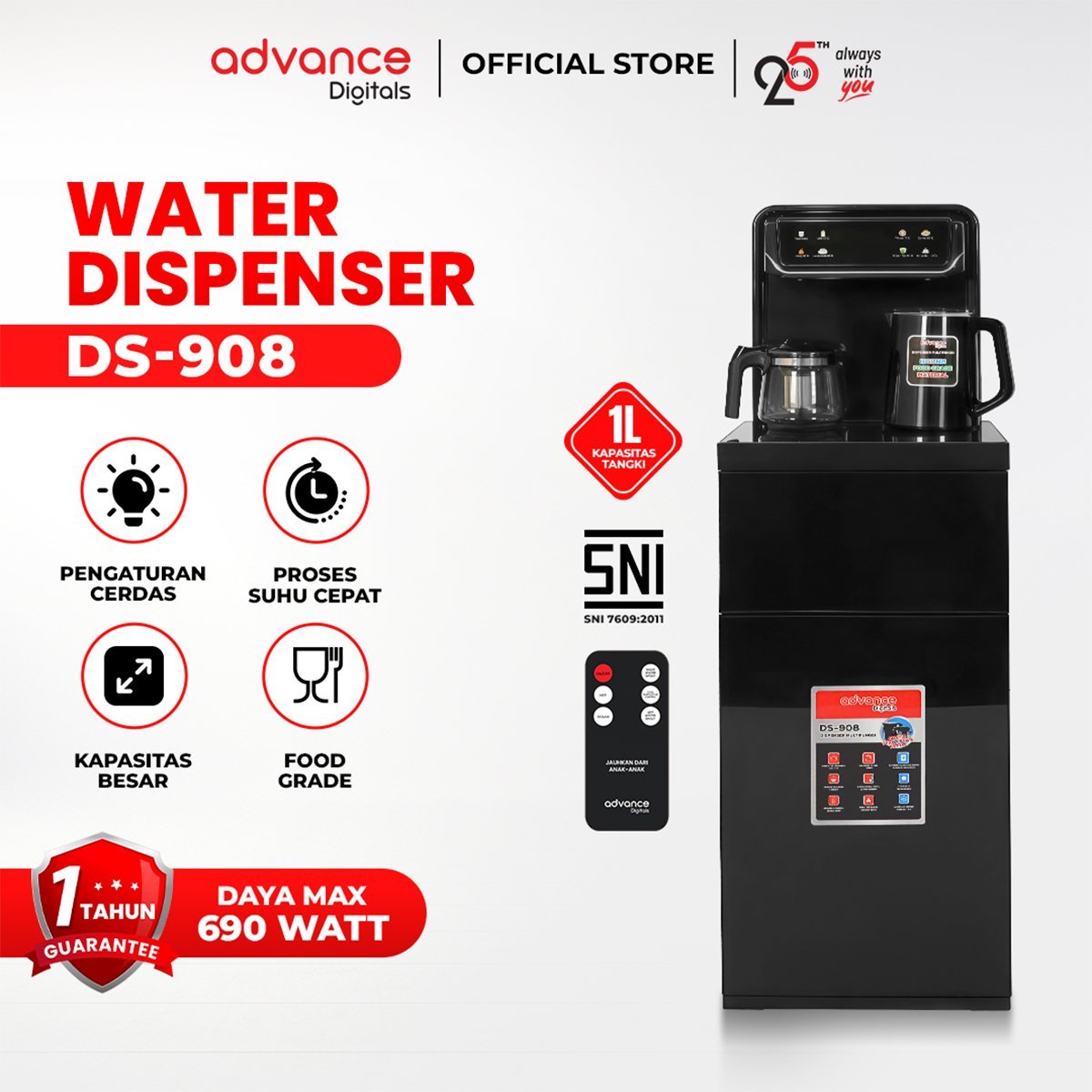 Advance Water Dispenser DS-908 Hemat Listrik – Dispenser Air Panas & Normal - Gambar 3