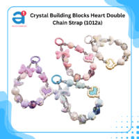Crystal Building Blocks Heart Double Chain Strap (1012a)