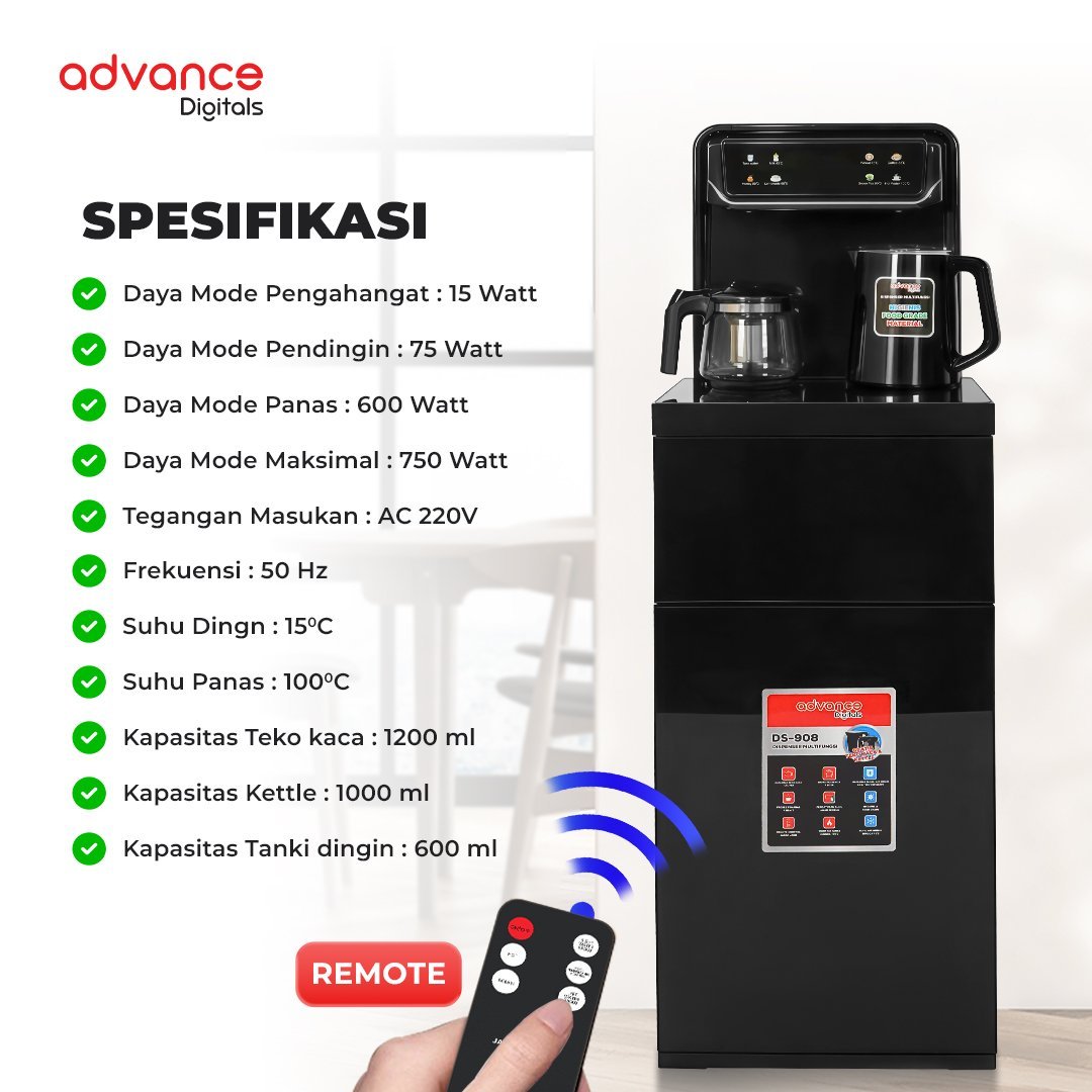 Advance Water Dispenser DS-908 Hemat Listrik – Dispenser Air Panas & Normal - Gambar 5