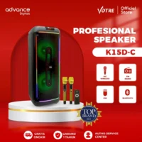 Advance K15D-C Speaker Professional Battery System 15" Double 2 Mic Wireless Input Gitar Baterai 7000 mAh