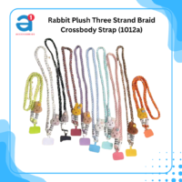 Rabbit Plush Three Strand Braid Crossbody Strap (1012a)