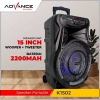 Speaker Portable ADVANCE k1502 Bluetooth 15 inch Mic Wireless 1502
