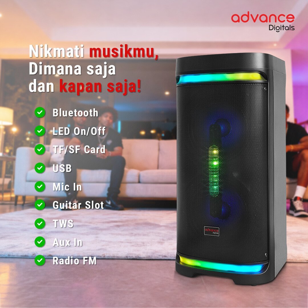 Advance Speaker Bluetooth K8D-E Portable Wireless Speaker Suara Bass Kuat - Gambar 3