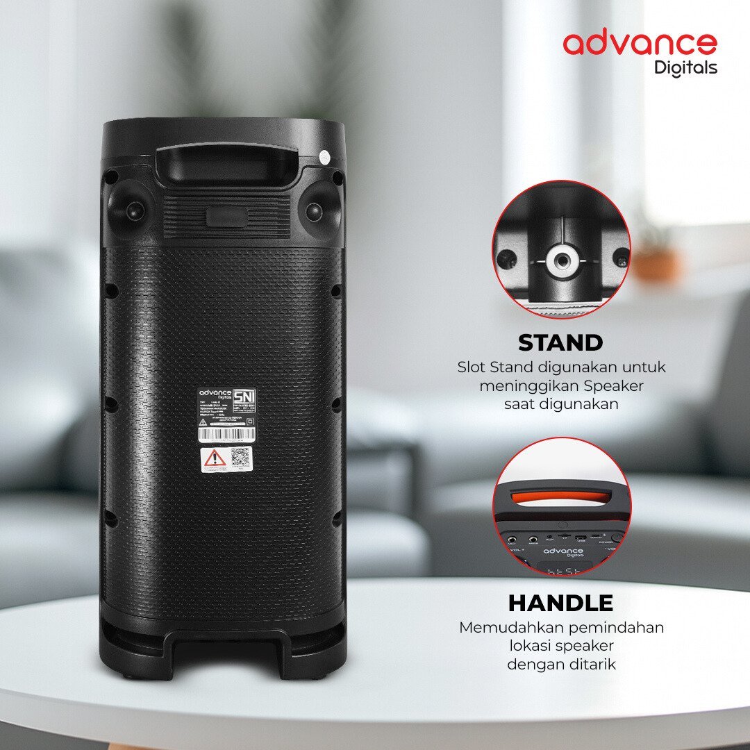 Advance Speaker Bluetooth K8D-E Portable Wireless Speaker Suara Bass Kuat - Gambar 5