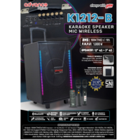 ADVANCE K1212-B Speaker Karaoke Portable 12 Inch 100W Bluetooth 5.3 Dual Mic Wireless RGB