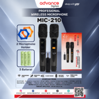 Mikrofon Wireless Advance Digitals MIC-210 Paket 2 Mikrofon dan Receiver